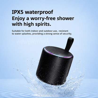 Portable Bluetooth Speaker – HiFi Surround Sound, IPX5 Water Resistant & LED Light