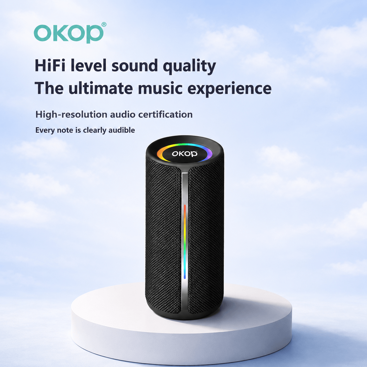 Portable Bluetooth Speaker – TWS Stereo, HiFi Sound & Long Battery Life