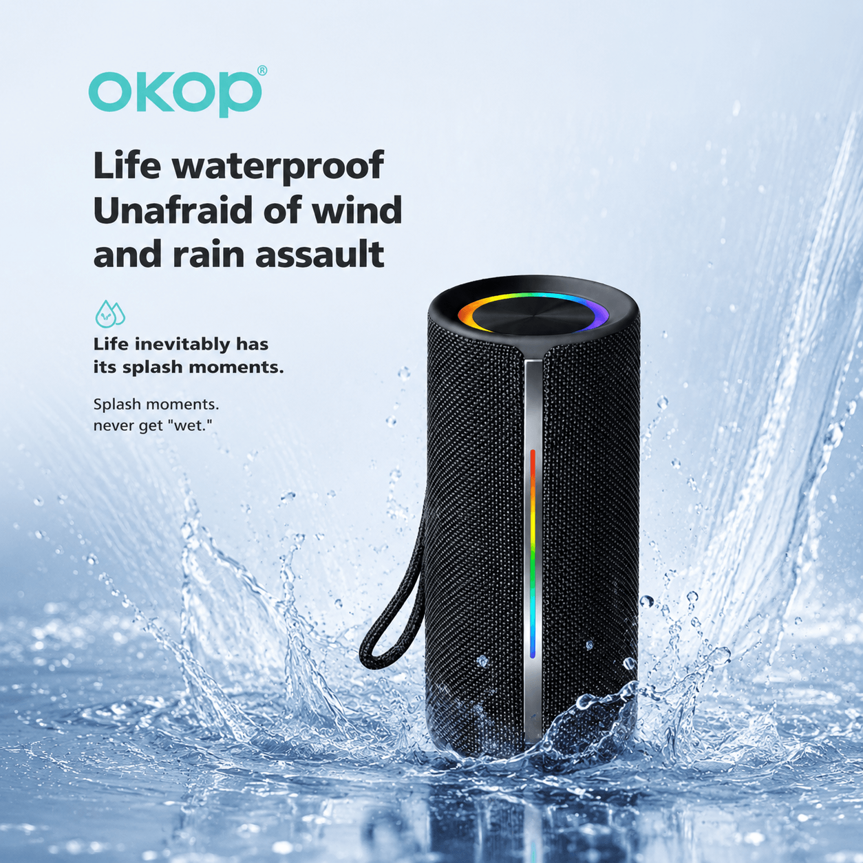 Portable Bluetooth Speaker – TWS Stereo, HiFi Sound & Long Battery Life