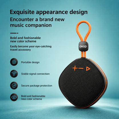 Portable Bluetooth Speaker – HiFi Stereo, Compact, Durable & Long Battery Life