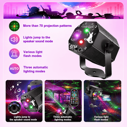 Sound-Activated Disco Party Stage Lights, DJ Strobe & Stage Effects, USB 5V 2A