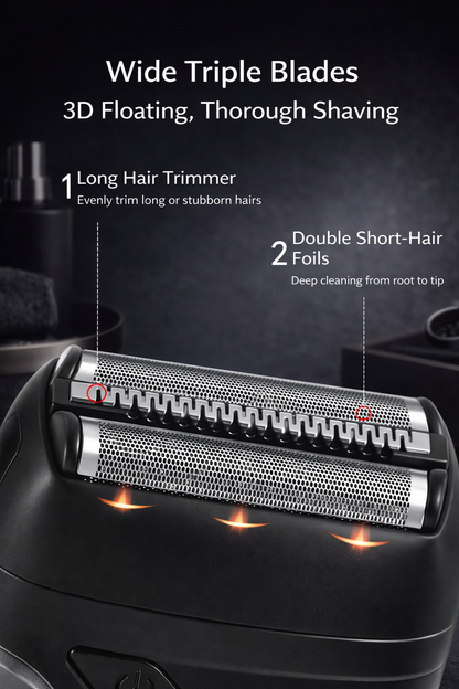 Mini Electric Shaver for Men – USB-C Wet & Dry Triple Blade Razor
