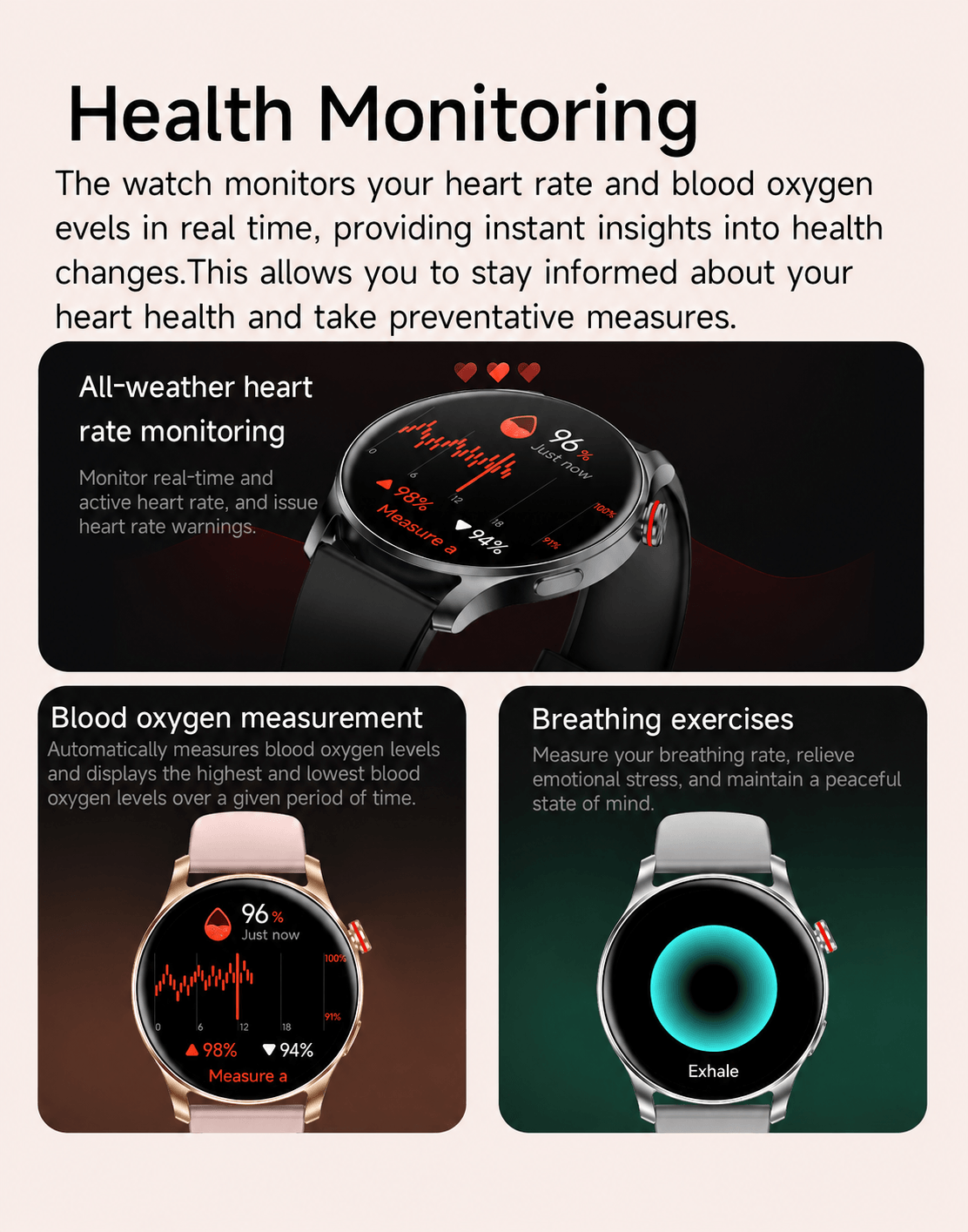 Multi-Sport Smart Watch – Fitness & Health Tracking with Bluetooth Calls