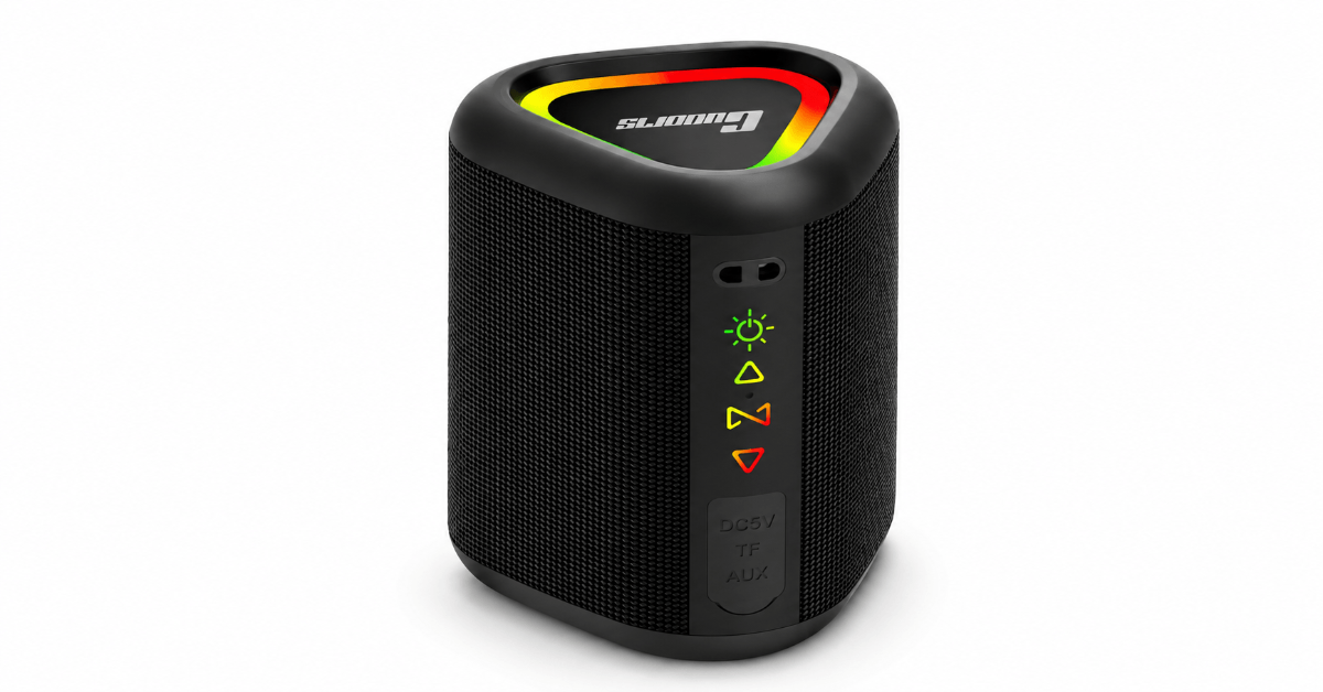Outdoor Waterproof Bluetooth Speaker – Stereo Bass, LED Lights & TWS