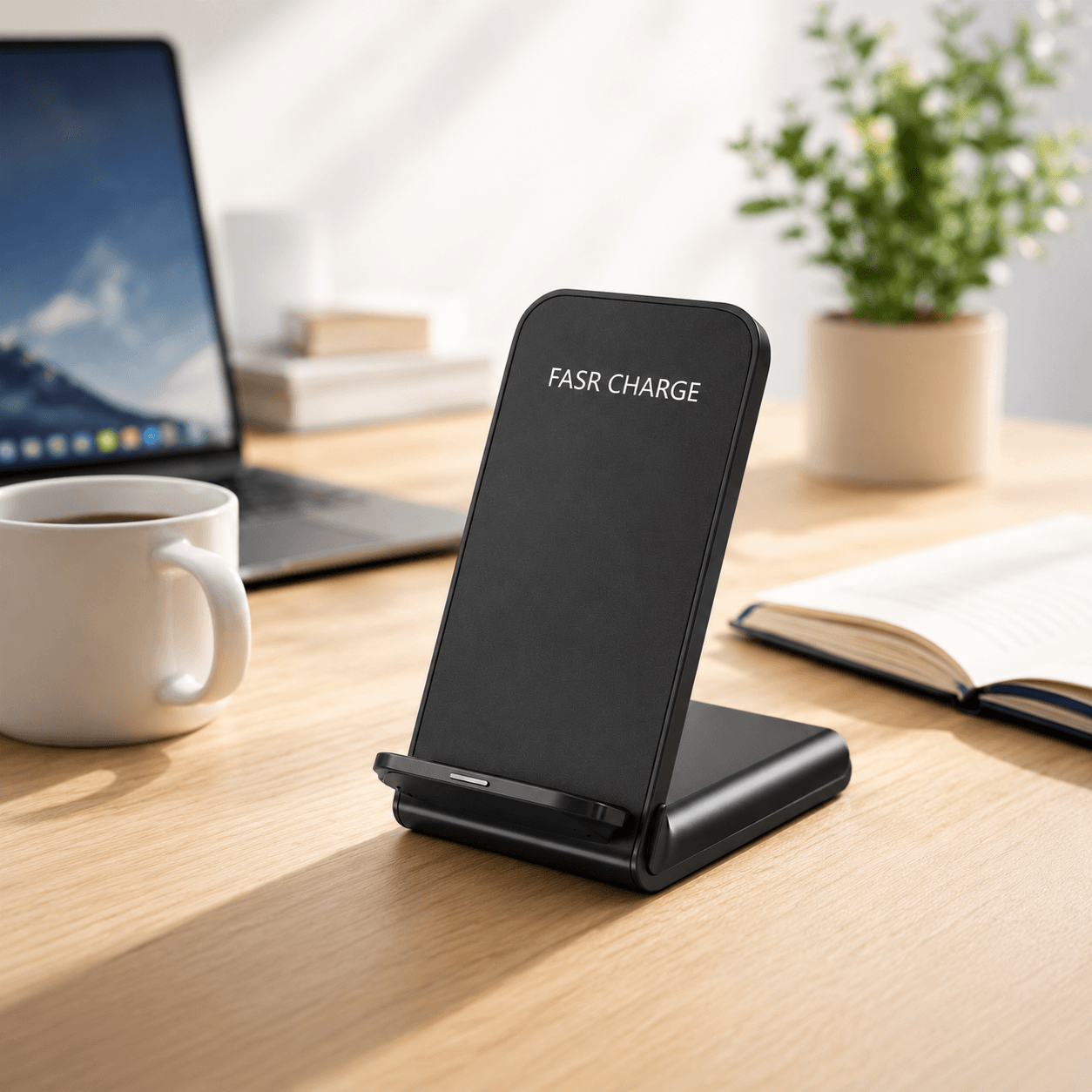 15W Fast Wireless Charger Stand – Dual Orientation & Smart LED