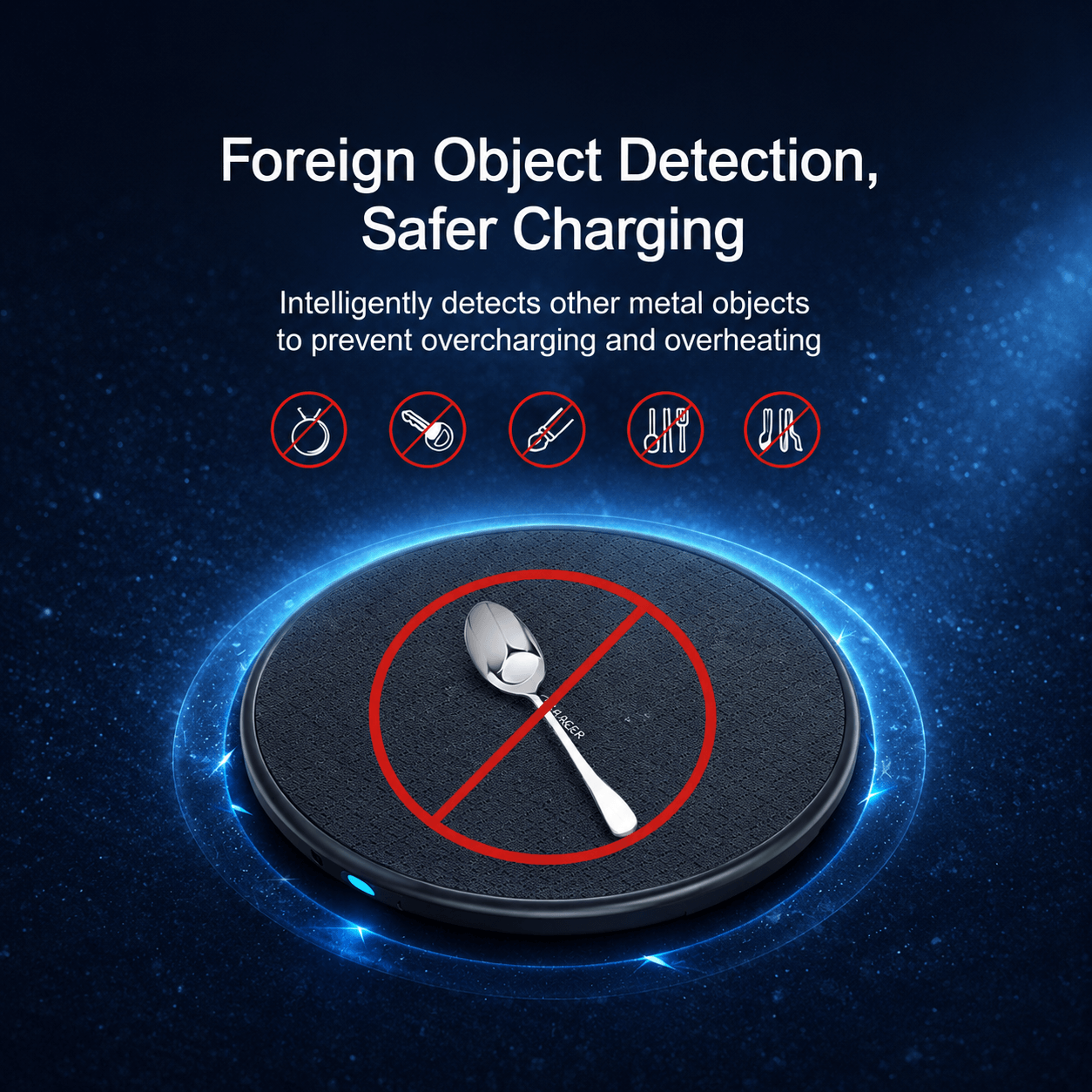 SafeCharge Wireless Charging Pad – Portable Qi Charger with LED Indicator