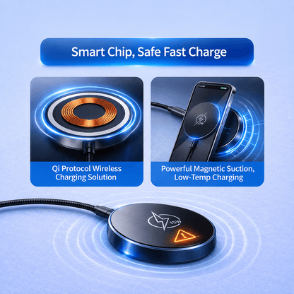 15W Magnetic Qi Wireless Charger Pad – Fast Charging Dock