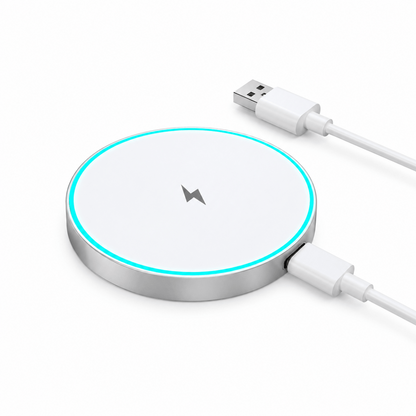 15W Magnetic Wireless Charger, White – Fast & Compact