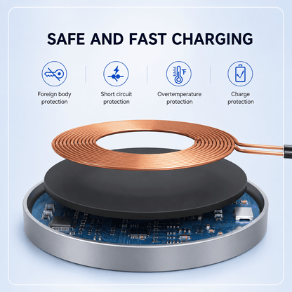 15W Magnetic Wireless Charger, White – Fast & Compact