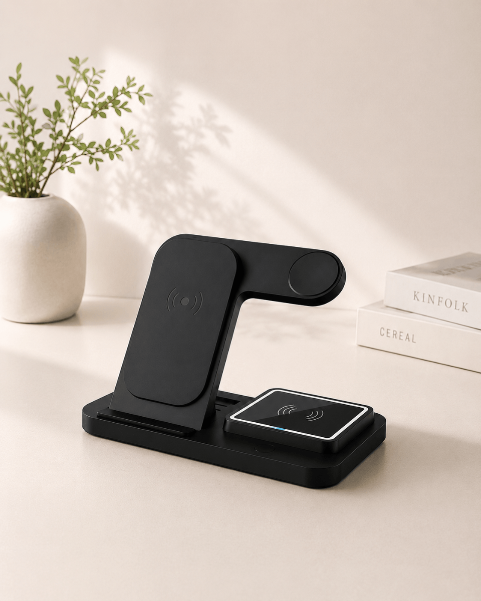4-in-1 Qi Wireless Charging Station for Apple, Huawei, Android & Qi Devices