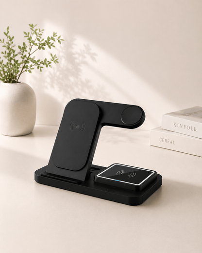 4-in-1 Qi Wireless Charging Station for Apple, Huawei, Android & Qi Devices